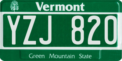 VT license plate YZJ820