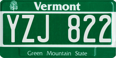 VT license plate YZJ822