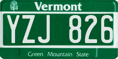 VT license plate YZJ826