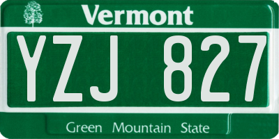 VT license plate YZJ827