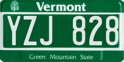 VT license plate YZJ828