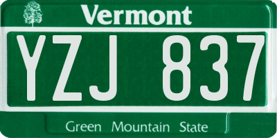 VT license plate YZJ837