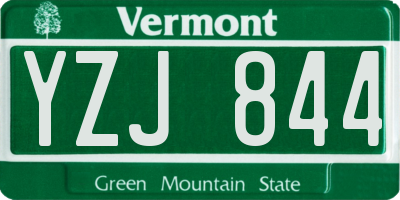 VT license plate YZJ844