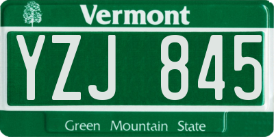 VT license plate YZJ845