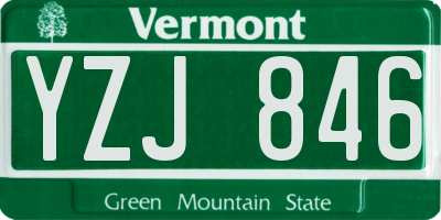 VT license plate YZJ846