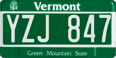 VT license plate YZJ847