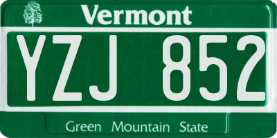 VT license plate YZJ852