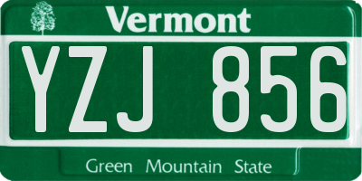 VT license plate YZJ856