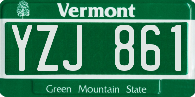 VT license plate YZJ861