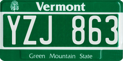 VT license plate YZJ863