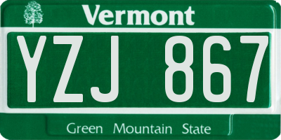 VT license plate YZJ867