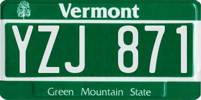 VT license plate YZJ871