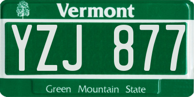 VT license plate YZJ877