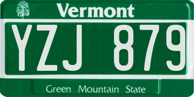 VT license plate YZJ879