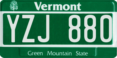 VT license plate YZJ880