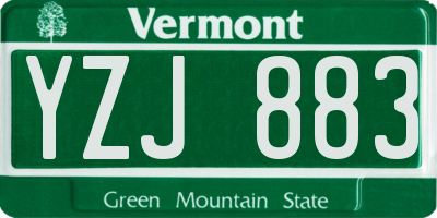 VT license plate YZJ883