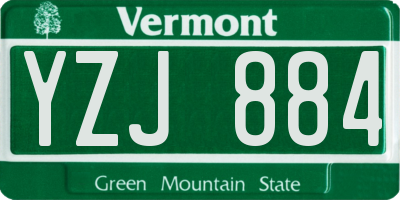VT license plate YZJ884