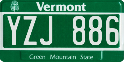 VT license plate YZJ886