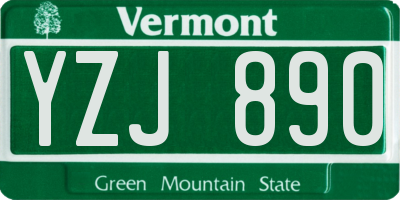 VT license plate YZJ890