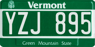 VT license plate YZJ895