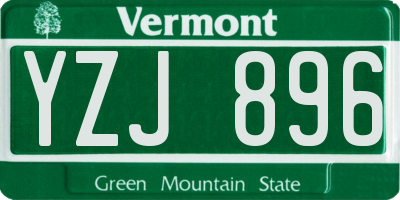 VT license plate YZJ896