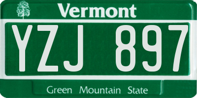 VT license plate YZJ897