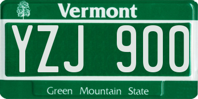 VT license plate YZJ900