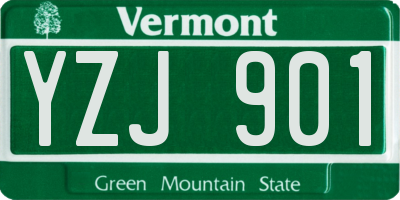 VT license plate YZJ901