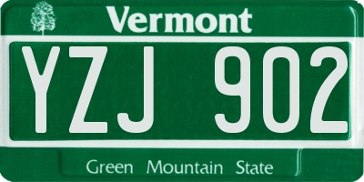 VT license plate YZJ902