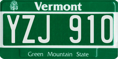 VT license plate YZJ910