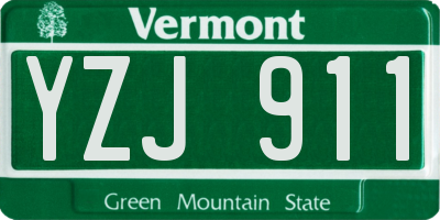 VT license plate YZJ911