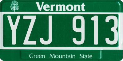 VT license plate YZJ913
