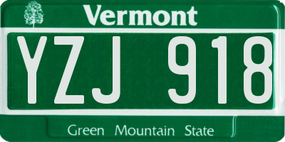 VT license plate YZJ918