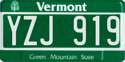 VT license plate YZJ919
