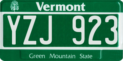 VT license plate YZJ923
