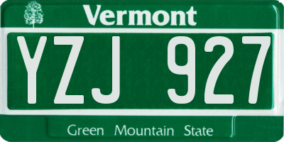 VT license plate YZJ927