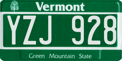 VT license plate YZJ928