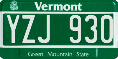 VT license plate YZJ930