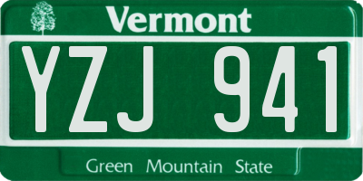 VT license plate YZJ941