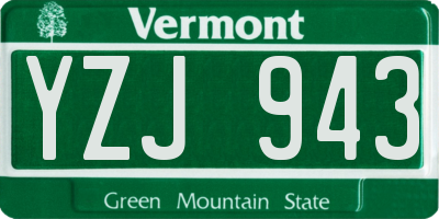 VT license plate YZJ943