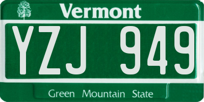 VT license plate YZJ949