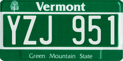VT license plate YZJ951