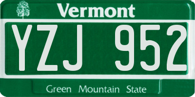VT license plate YZJ952