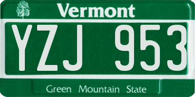 VT license plate YZJ953