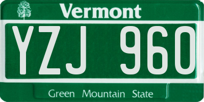 VT license plate YZJ960