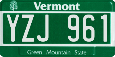 VT license plate YZJ961