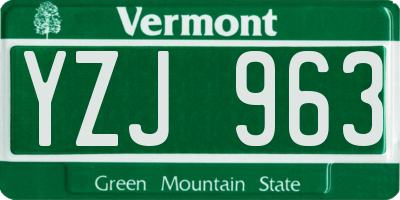 VT license plate YZJ963