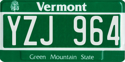 VT license plate YZJ964