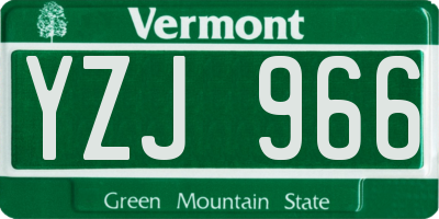 VT license plate YZJ966