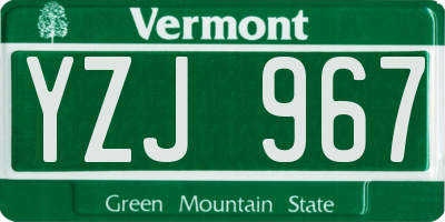 VT license plate YZJ967